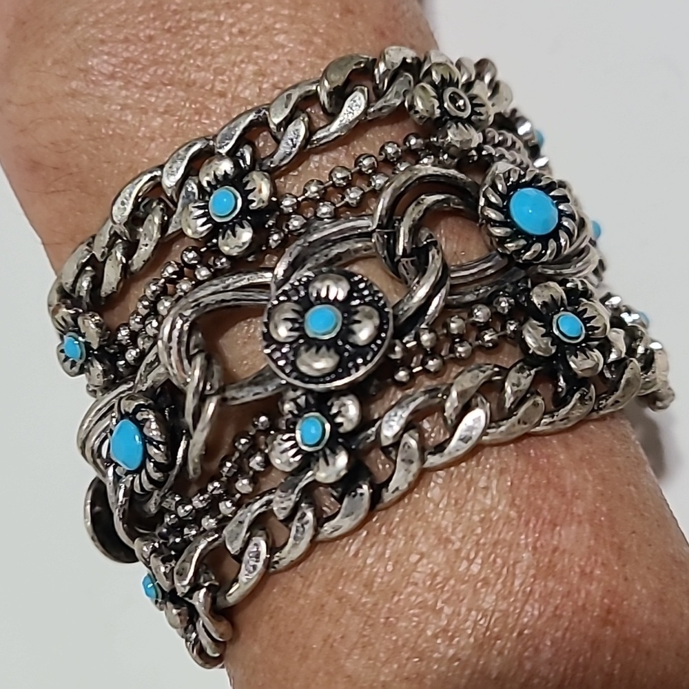 None Mexican Bracelet with aqua stones - Picture 3 of 9